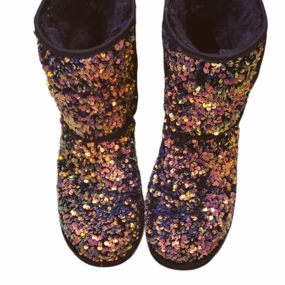 UGG classic II stellar sequin boots, size 10